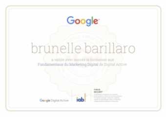 Brunelle Barillaro attestation formation aux Fondamentaux du Marketing Digital par Google Brunelle Barillaro attestation formation aux Fondamentaux du Marketing Digital par Google